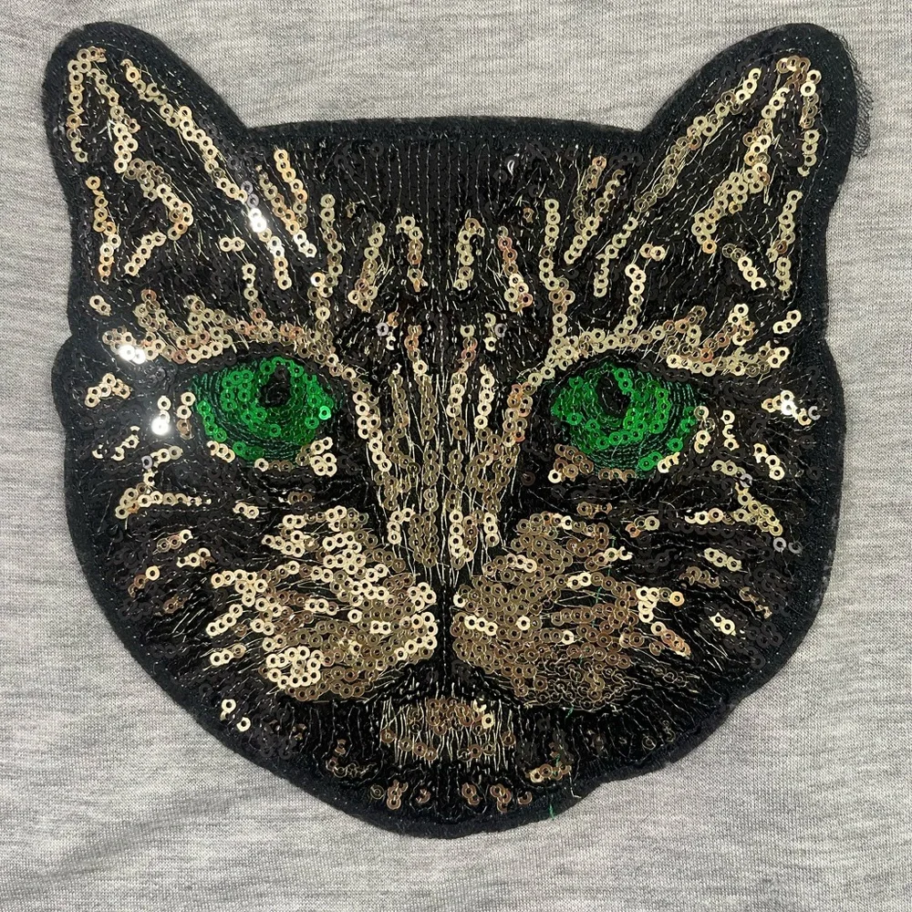 Melissa Masse Sequin Cat Graphic T-Shirt